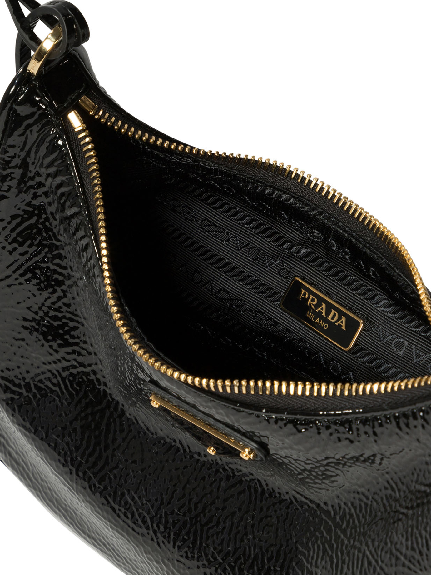 PRADA Black   Prada Re-Edition naplak patent leather mini-bag